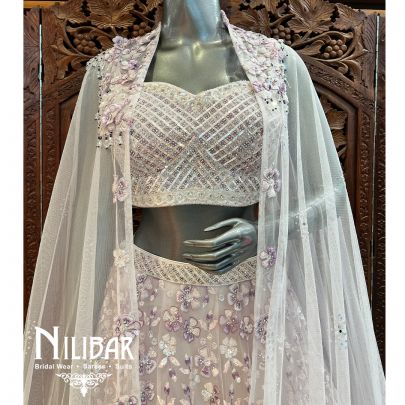 Lavender Net Heavy Lehenga