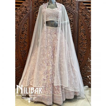 Lavender Net Heavy Lehenga