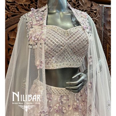 Lavender Net Heavy Lehenga