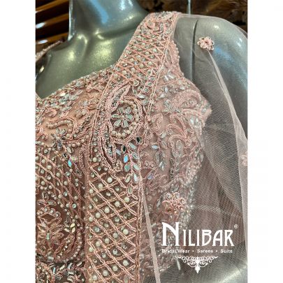 Pastel Pink Net Heavy Lehenga