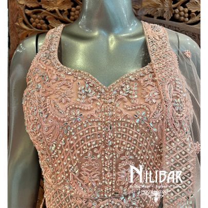 Pastel Pink Net Heavy Lehenga