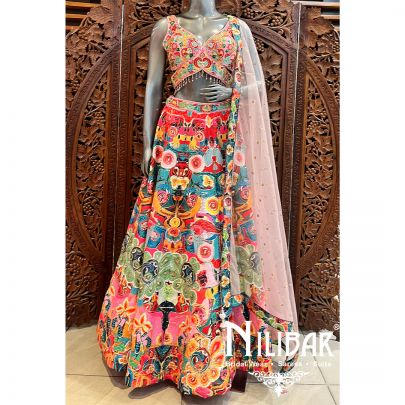 Pastel Pink Silk Casual Lehenga