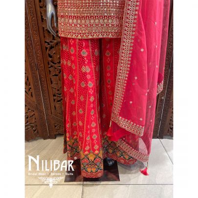 Pink Georgette Palazzo Suit