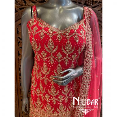 Pink Georgette Palazzo Suit