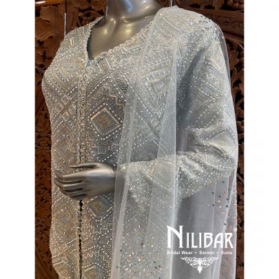 Grey Georgette Palazzo Suit