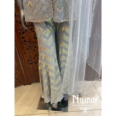 Grey Georgette Palazzo Suit