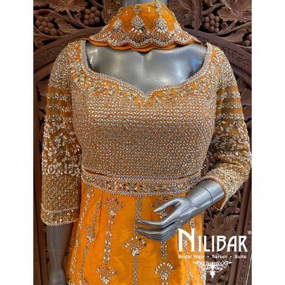 Orange Silk Palazzo Suit