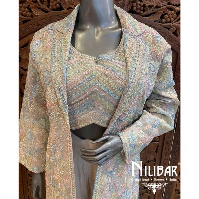 Ivory Crepe Indo Western