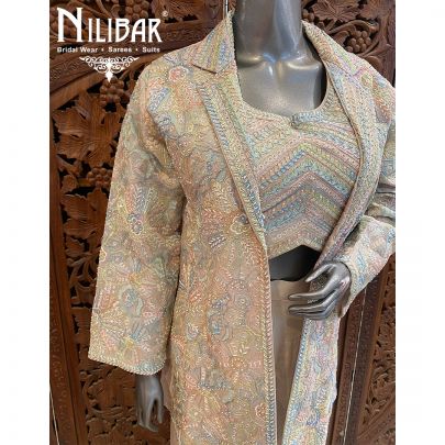 Ivory Crepe Indo Western