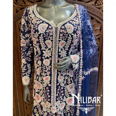 Blue Net Palazzo Suit