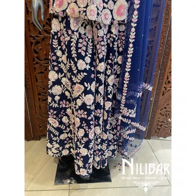 Blue Net Palazzo Suit