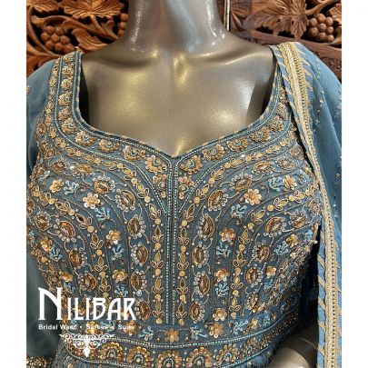 Pastel Blue Georgette Anarkali Set