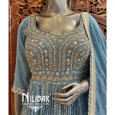 Pastel Blue Georgette Anarkali Set