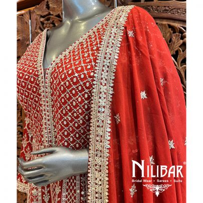 Rust Georgette Anarkali