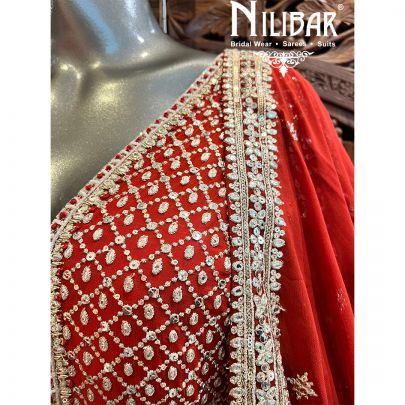 Rust Georgette Anarkali