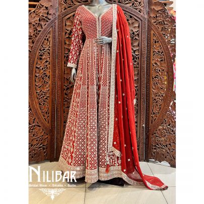 Rust Georgette Anarkali