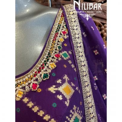Purple Georgette Anarkali Set