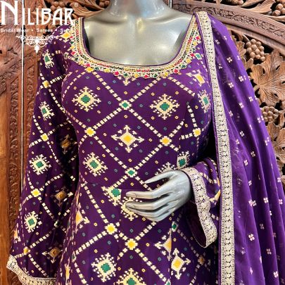 Purple Georgette Anarkali Set