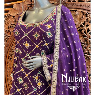Purple Georgette Anarkali Set