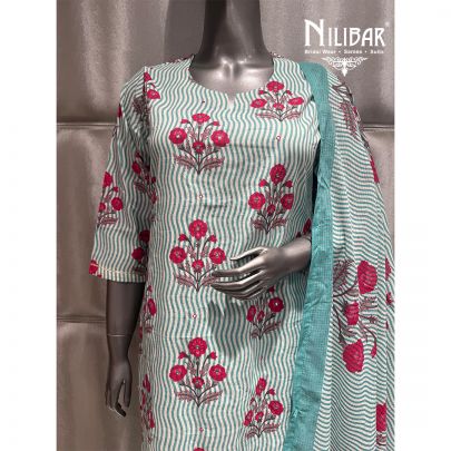 Blue Cotton Kurta Set