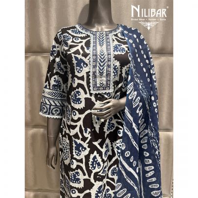 Blue Cotton Kurta Set