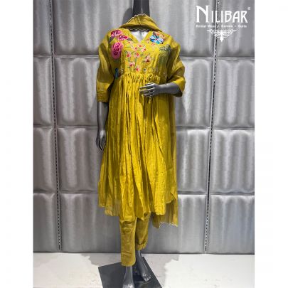 Mustard Yellow Cotton Kurta Set