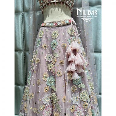 Lilac Net Lehenga