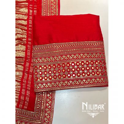 Blood Red Silk Unstitched Suit