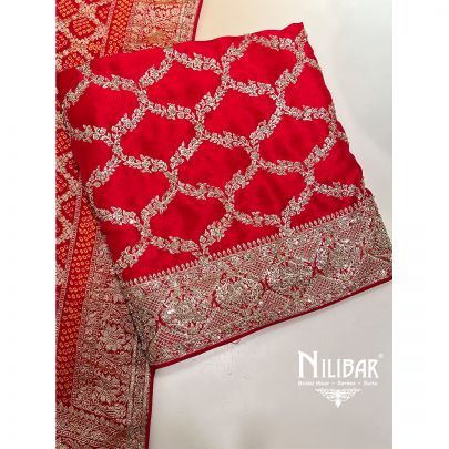Red Silk Unstitched Suit