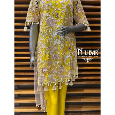 Honey Yellow Silk Pant Suit