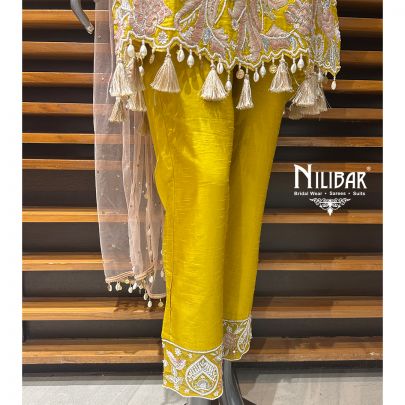 Honey Yellow Silk Pant Suit