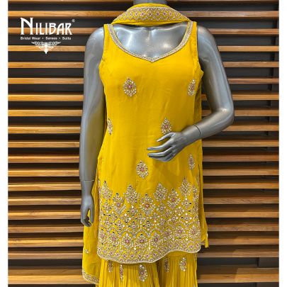 Sunflower Yellow Georgette Garara Suit
