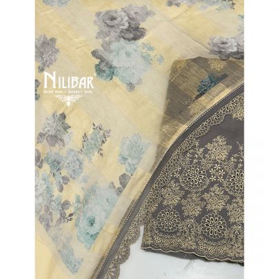 Gray Mul Cotton Unstitched Suit