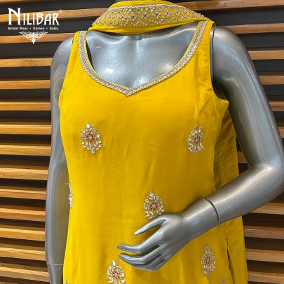 Sunflower Yellow Georgette Garara Suit