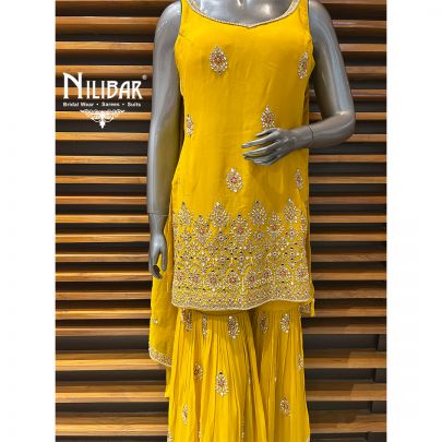 Sunflower Yellow Georgette Garara Suit