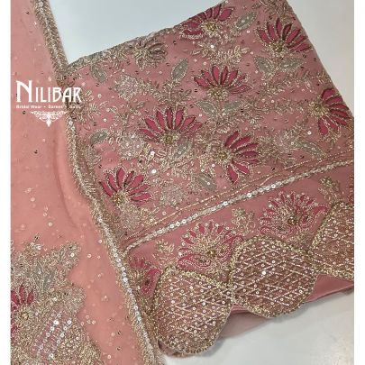 Light Pink Net Unstitched Suit