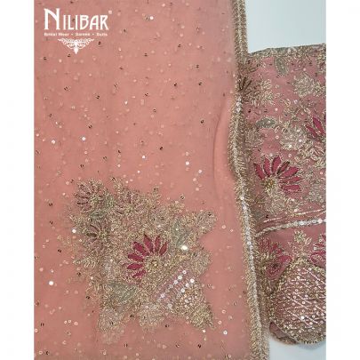 Light Pink Net Unstitched Suit