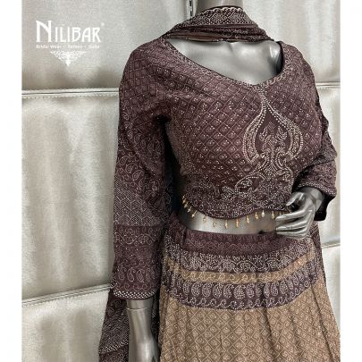 Grape Purple Crepe Lehenga