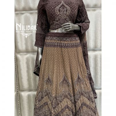 Grape Purple Crepe Lehenga