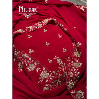 Megenta Pink Velvet Unstitched Suit