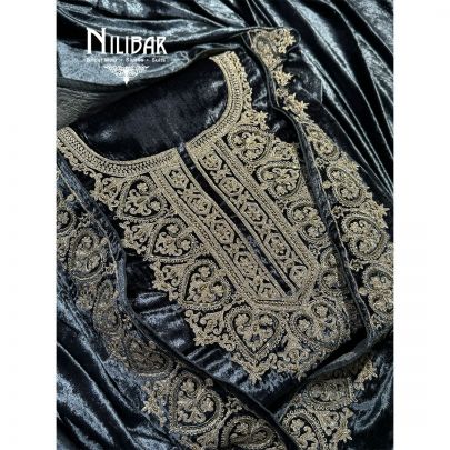 Gray Velvet Unstitched Suit
