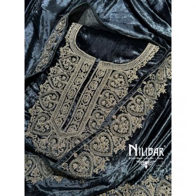 Gray Velvet Unstitched Suit