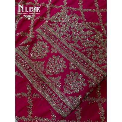 Hot Pink Unstitched Silk Suit