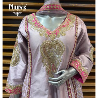 Lavender Silk Anarkali Suit