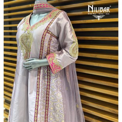 Lavender Silk Anarkali Suit