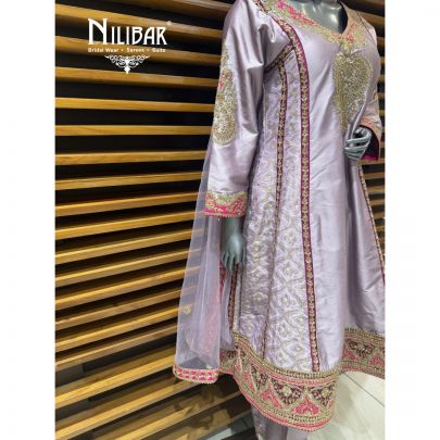 Lavender Silk Anarkali Suit