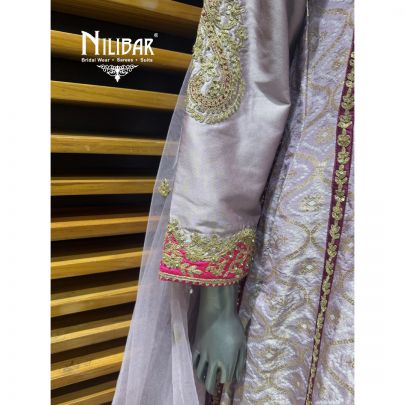 Lavender Silk Anarkali Suit