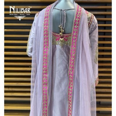 Lavender Silk Anarkali Suit
