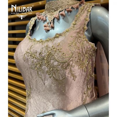 Dull Pink Silk Sharara Suit Set