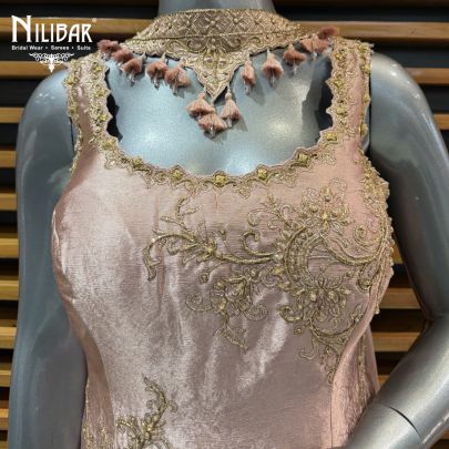 Dull Pink Silk Sharara Suit Set